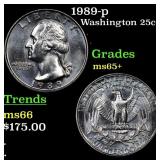1989-p Washington Quarter 25c Grades GEM+ Unc