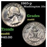 1965-p Washington Quarter 25c Grades GEM+ Unc