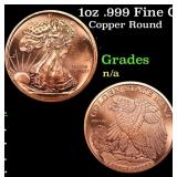 1oz .999 Fine Copper Bullion Round - Walking Liber