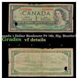 1954 Canada 1 Dollar Banknote P# 74b, Sig. Beattie