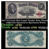 1917 $2 Large Size Legal Tender Note Thomas Jeffer