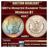 1887-s Morgan Dollar Monster Rainbow Toned $1 ms65