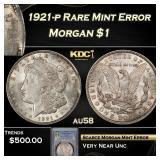 PCGS 1921-p Morgan Dollar Rare Mint Error $1 au58