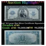 1923 "Porthole Note" $5 Large Size Silver Certific