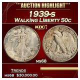 1939-s Walking Liberty Half Dollar 50c ms68 SEGS
