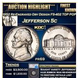 1952 Re-Engraved Obv Design FS-402 Proof Jefferson