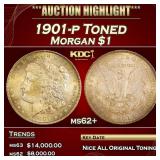1901-p Morgan Dollar Toned $1 Select Unc USCG