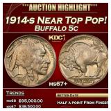 1914-s Buffalo Nickel Near Top Pop! 5c ms67+ SEGS