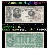1890 $1 Treasury Note Edwin M Stanton Grades xf+ S