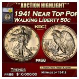 1941 Proof Walking Liberty Half Dollar Near Top Po