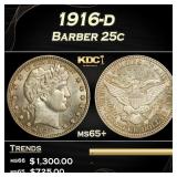 1916-d Barber Quarter 25c ms65+ SEGS