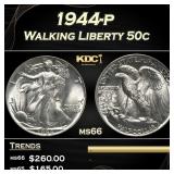 1944-p Walking Liberty Half Dollar 50c Grades GEM+