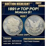 1891-p Morgan Dollar TOP POP! $1 ms66 DMPL SEGS