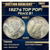 1927-s Peace Dollar TOP POP! $1 ms66 SEGS