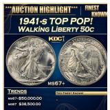 1941-s Walking Liberty Half Dollar TOP POP! 50c ms