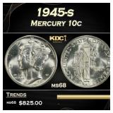 1945-s Mercury Dime 10c ms68 SEGS