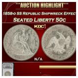 NGC 1858-o Seated Half Dollar SS Republic Shipwrec