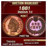 1881 Proof Indian Cent 1c pr67 rb SEGS