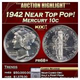 1942 Proof Mercury Dime Near Top Pop! 10c pr68+ SE