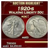1920-s Walking Liberty Half Dollar 50c Select Unc