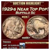 1929-s Buffalo Nickel Near Top Pop! 5c ms66+ SEGS