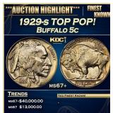 1929-s Buffalo Nickel TOP POP! 5c ms67+ SEGS