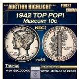 1942 Proof Mercury Dime TOP POP! 10c pr69 SEGS
