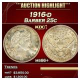 1916-d Barber Quarter 25c ms66+ SEGS