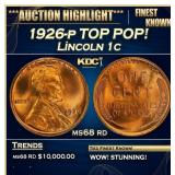 1926-p Lincoln Cent TOP POP! 1c ms68 rd SEGS