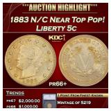 1883 N/C Proof Liberty Nickel Near Top Pop! 5c pr6