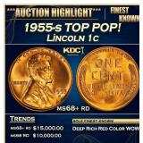 1955-s Lincoln Cent TOP POP! 1c ms68+ rd SEGS