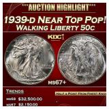 1939-d Walking Liberty Half Dollar Near Top Pop! 5