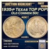 1935-p Texas Old Commem Half Dollar TOP POP! 50c m