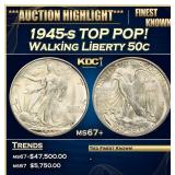 1945-s Walking Liberty Half Dollar TOP POP! 50c ms