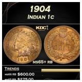 1904 Indian Cent 1c Grades Gem+ Unc RB