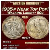 1935-p Walking Liberty Half Dollar Near Top Pop! 5