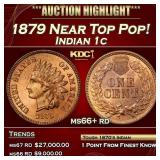 1879 Indian Cent Near Top Pop! 1c ms66+ rd SEGS