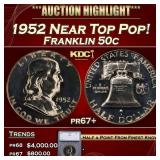 1952 Proof Franklin Half Dollar Near Top Pop! 50c