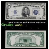 1934C $5 Blue Seal Silver Certificate Grades Choic
