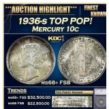 1936-s Mercury Dime TOP POP! 10c ms68+ FSB SEGS