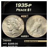 1935-p Peace Dollar $1 Grades Select Unc