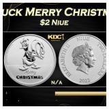 2022 Disney Donald Duck Merry Christmas 1oz Silver
