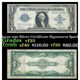 1923 $1 large size Silver Certificate Grades vf+ S