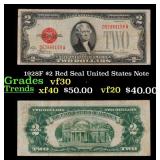 1928F $2 Red Seal United States Note Grades vf++