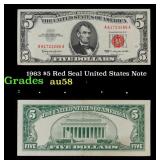 1963 $5 Red Seal United States Note Grades Choice