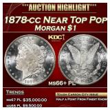 1878-cc Morgan Dollar Near Top Pop! $1 ms66+ PL SE