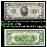 1934A $20 FRN Hawaii WWII Emergency Currency Grade