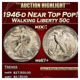 1946-d Walking Liberty Half Dollar Near Top Pop! 5