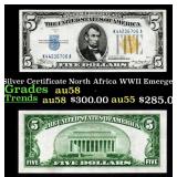 1934A $5 Silver Certificate North Africa WWII Emer
