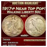 1917-p Walking Liberty Half Dollar Near Top Pop! 5
